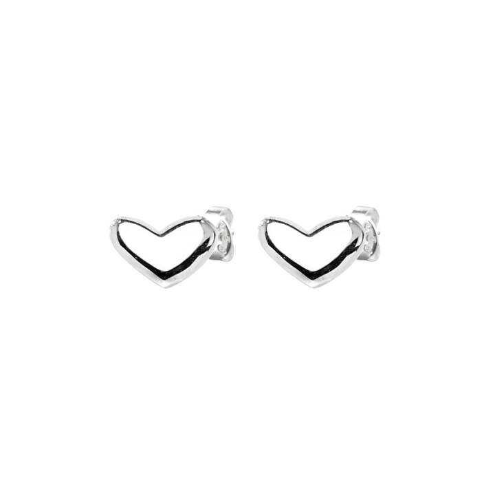 Loving heart medium Earring silver in the group Earrings / Silver Earrings at SCANDINAVIAN JEWELRY DESIGN (LHT-E2M000-S)