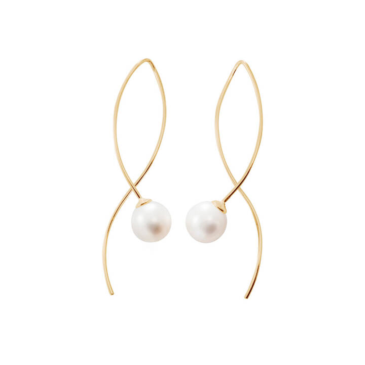 Le pearl Earring Gold in the group Earrings / Pearl Earrings at SCANDINAVIAN JEWELRY DESIGN (LPL-E2M000-G)