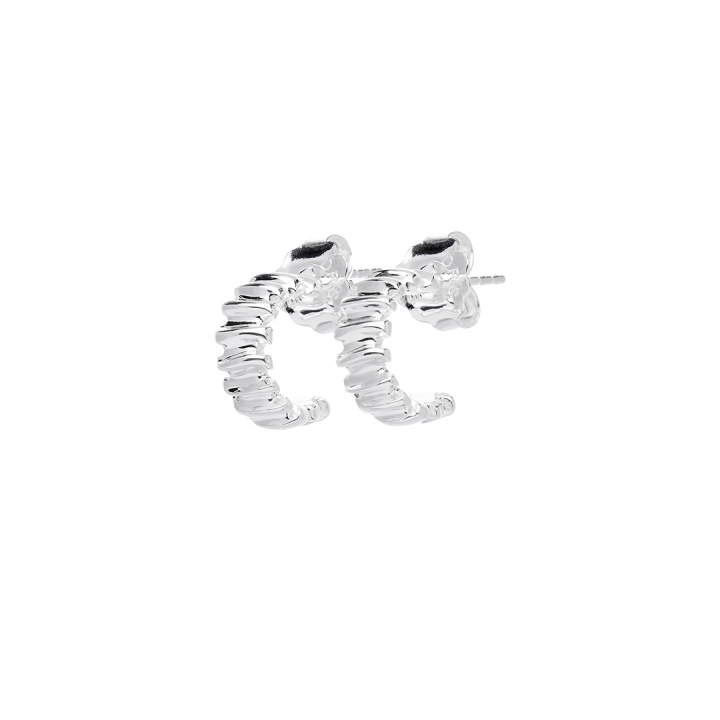 Les Roches drop hoops Silver in the group Earrings / Silver Earrings at SCANDINAVIAN JEWELRY DESIGN (LRS-E3XS00-S)