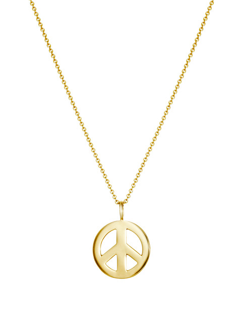 Peace Large Necklaces (Gold) 42 cm in the group Necklaces / Gold Necklaces at SCANDINAVIAN JEWELRY DESIGN (N2102GPS0-OS)