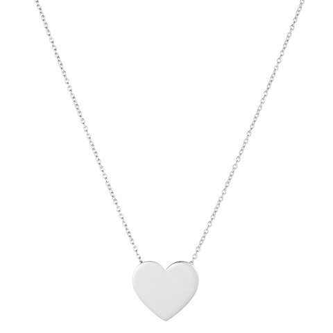 Heart Large Necklaces (silver) 42 cm in the group Necklaces / Silver Necklaces at SCANDINAVIAN JEWELRY DESIGN (N2103RHS0-OS)