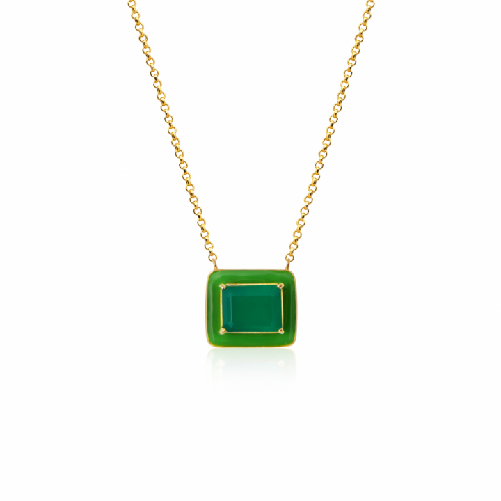 Iris Necklaces  green onyx in the group Necklaces / Gold Necklaces at SCANDINAVIAN JEWELRY DESIGN (N2251GEGO-OS)