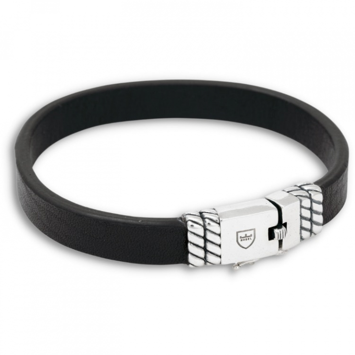 Leather bracelet silver in the group Men's jewelry at SCANDINAVIAN JEWELRY DESIGN (NB19032)