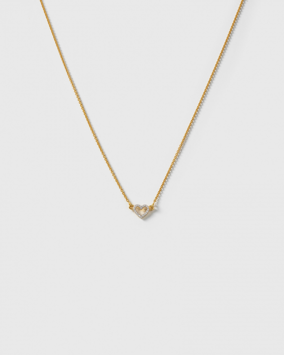 Snap Heart Necklace Gold Crystal in the group Necklaces / Gold Necklaces at SCANDINAVIAN JEWELRY DESIGN (NG1242CR)