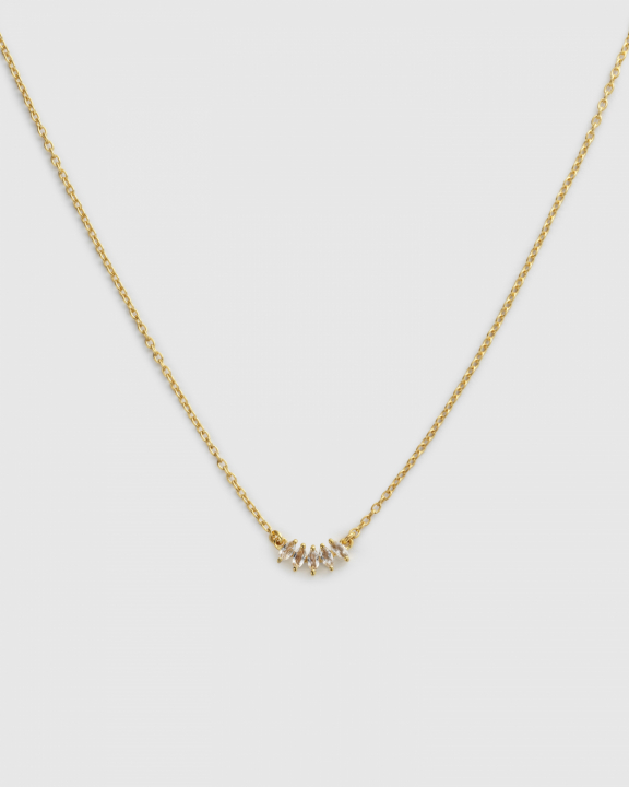 Theodora Necklaces Gold White  in the group Necklaces / Gold Necklaces at SCANDINAVIAN JEWELRY DESIGN (NG1369WT)