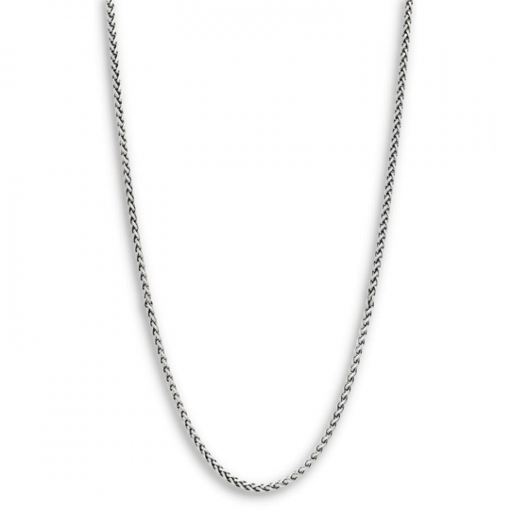 SilverNecklace Oxiderat flätat 50+5cm in the group Necklaces / Silver Necklaces at SCANDINAVIAN JEWELRY DESIGN (NN29015)