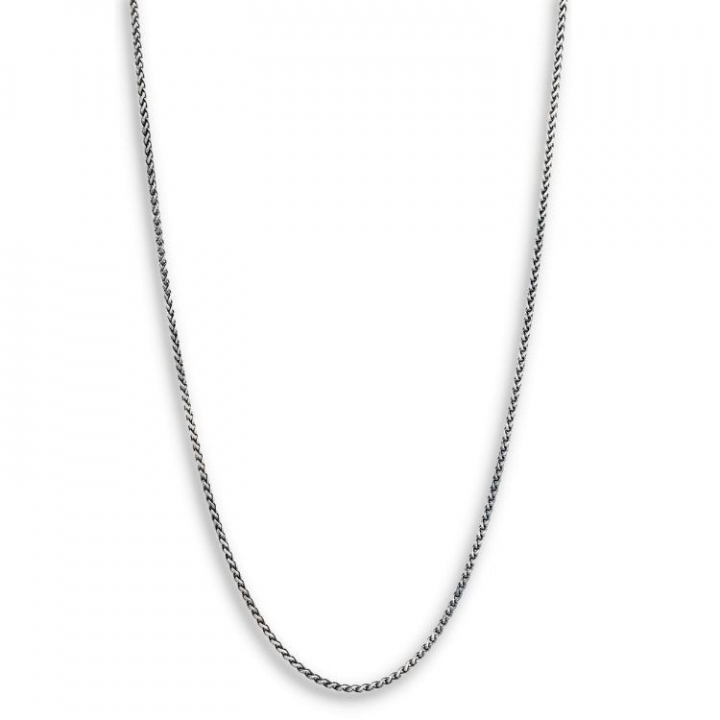SilverNecklace Oxiderat flätat 50+5cm in the group Necklaces / Silver Necklaces at SCANDINAVIAN JEWELRY DESIGN (NN29016)