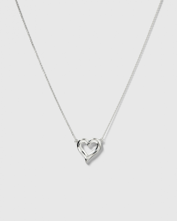 Puff Heart Necklace Silver in the group Necklaces / Silver Necklaces at SCANDINAVIAN JEWELRY DESIGN (NS1408)