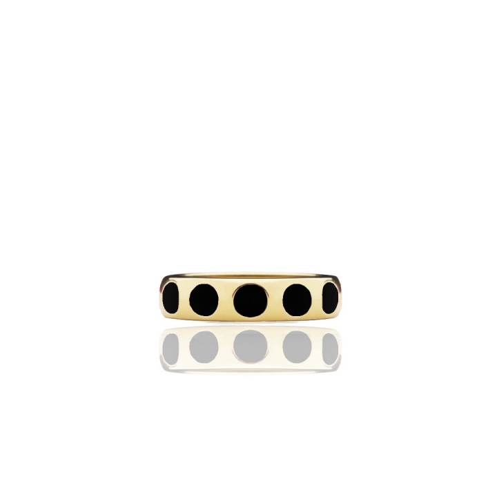 Dottie ring black gold in the group Rings / Gold Rings at SCANDINAVIAN JEWELRY DESIGN (R2113GEBL)
