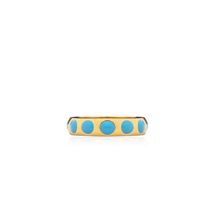 Dottie ring blue gold in the group Rings / Gold Rings at SCANDINAVIAN JEWELRY DESIGN (R2113GPEB)