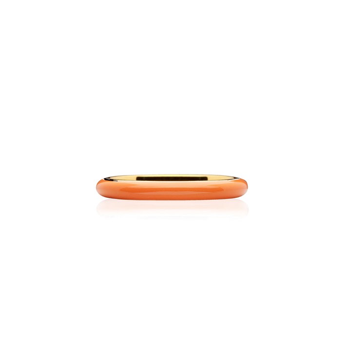 Enamel thin ring orange (gold) in the group Rings / Gold Rings at SCANDINAVIAN JEWELRY DESIGN (R2140GPEO)