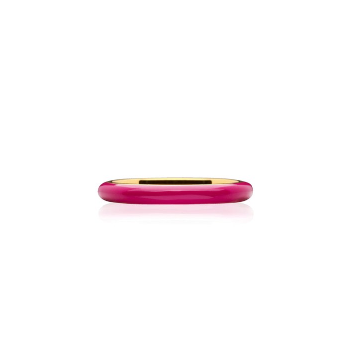 Enamel thin ring pink (gold) in the group Rings / Gold Rings at SCANDINAVIAN JEWELRY DESIGN (R2140GPEP)