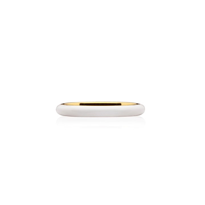Enamel thin ring white (gold) in the group Rings / Gold Rings at SCANDINAVIAN JEWELRY DESIGN (R2140GPEW)