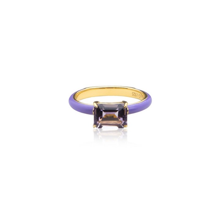 Iris enamel ring purple (gold) in the group Rings / Gold Rings at SCANDINAVIAN JEWELRY DESIGN (R2141GEAB)