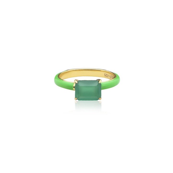 Iris enamel ring green (gold) in the group Rings / Gold Rings at SCANDINAVIAN JEWELRY DESIGN (R2141GEGO)