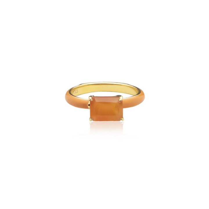 Iris enamel ring orange (gold) in the group Rings / Gold Rings at SCANDINAVIAN JEWELRY DESIGN (R2141GEOC)