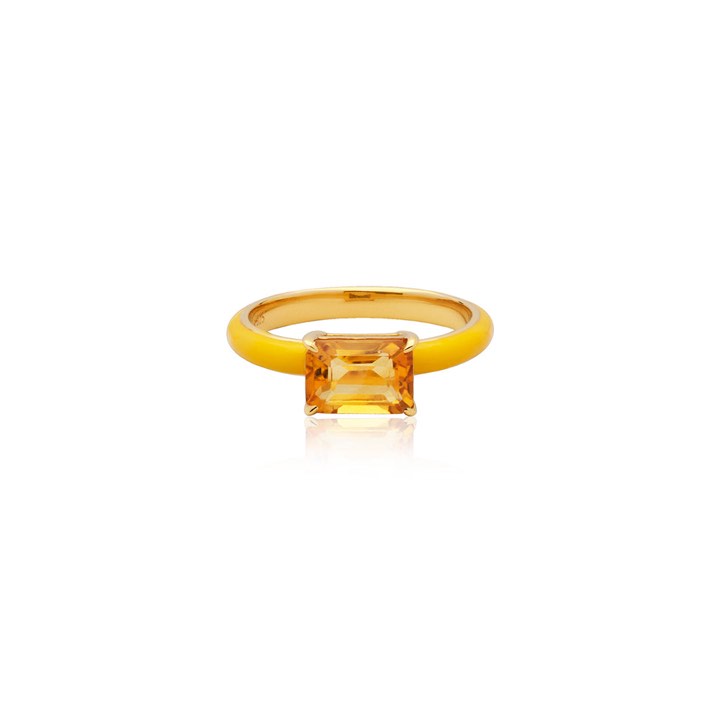 Iris enamel ring yellow (gold) in the group Rings / Gold Rings at SCANDINAVIAN JEWELRY DESIGN (R2141GEYT)