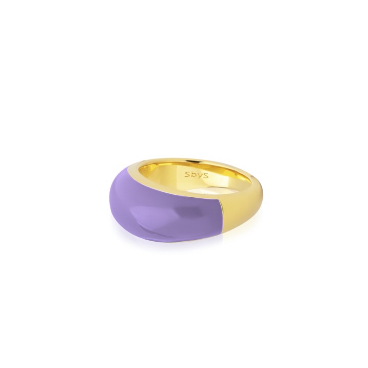 Enamel bold ring purple (gold) in the group Rings / Gold Rings at SCANDINAVIAN JEWELRY DESIGN (R2202GEPU)