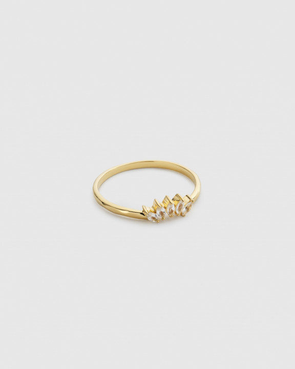 Theodora Ring Gold White in the group Rings / Gold Rings at SCANDINAVIAN JEWELRY DESIGN (RG1189WT)