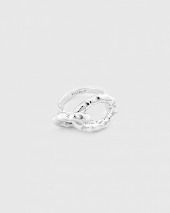 Bolded Hammered Links Ring Silver in the group Rings / Silver Rings at SCANDINAVIAN JEWELRY DESIGN (RS1197)