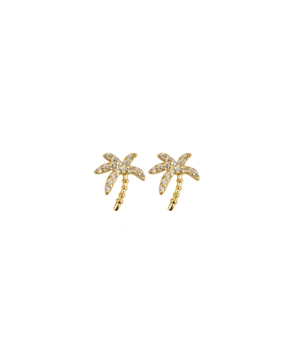 Palm Earrings Gold in the group Earrings / Gold Earrings at SCANDINAVIAN JEWELRY DESIGN (S05037-G)