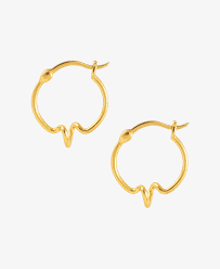 HOOPS Heartbeat Gold in the group Earrings / Gold Earrings at SCANDINAVIAN JEWELRY DESIGN (S08097G)