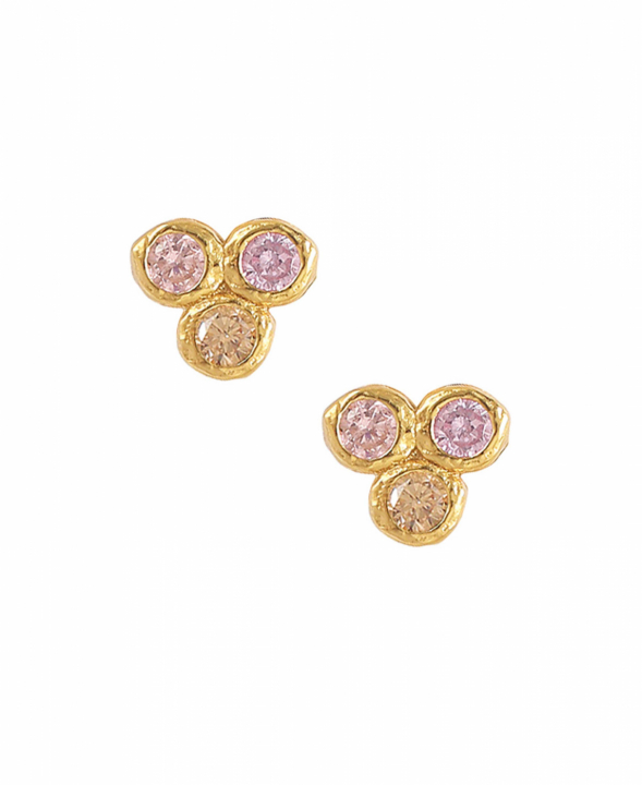 Fleur Earrings Multi Gold in the group Earrings / Gold Earrings at SCANDINAVIAN JEWELRY DESIGN (S08099-G-MU)