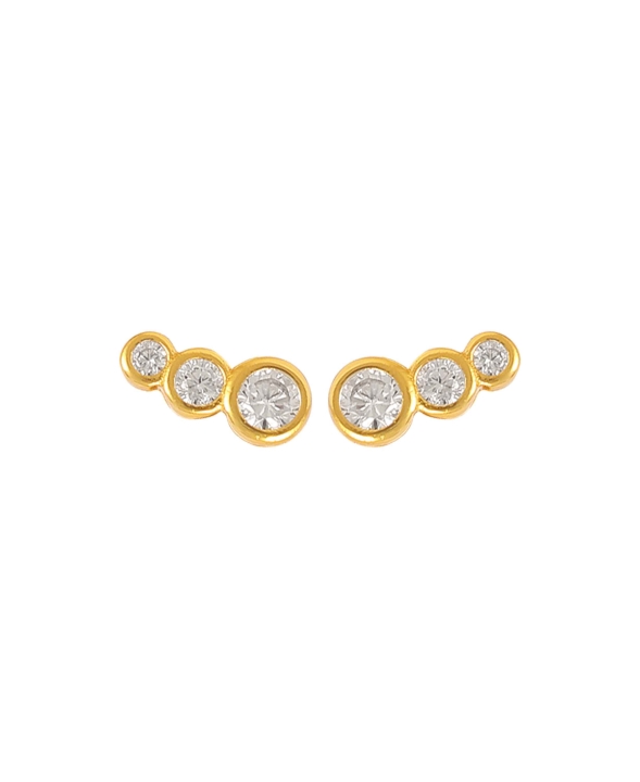 Lucian White Earrings Gold in the group Earrings / Gold Earrings at SCANDINAVIAN JEWELRY DESIGN (S08176-G-W)