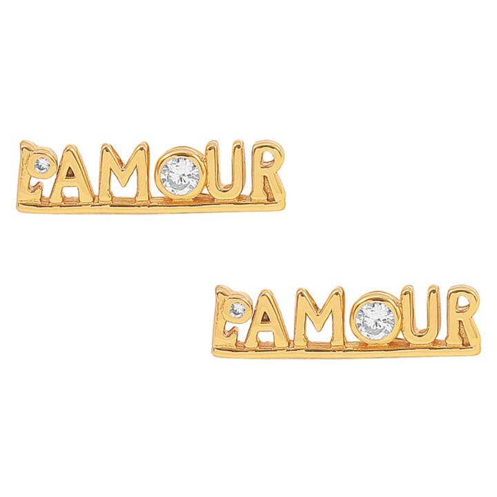 L'amour Earrings Gold in the group Earrings / Gold Earrings at SCANDINAVIAN JEWELRY DESIGN (S08223G)