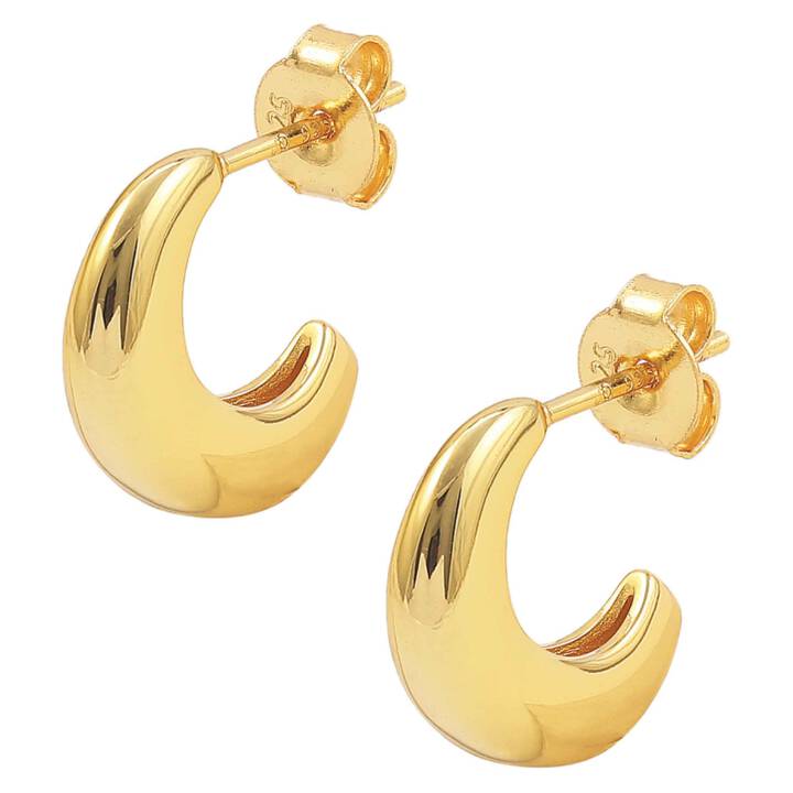 Nora big hoops Earrings Gold in the group Earrings / Gold Earrings at SCANDINAVIAN JEWELRY DESIGN (S08229G)