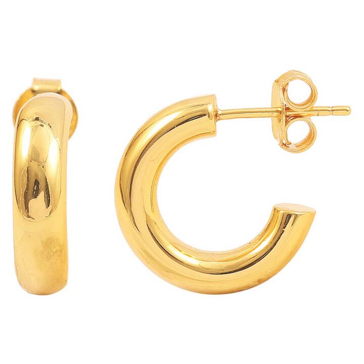 Liva hoops Earrings Gold in the group Earrings / Gold Earrings at SCANDINAVIAN JEWELRY DESIGN (S08238G)