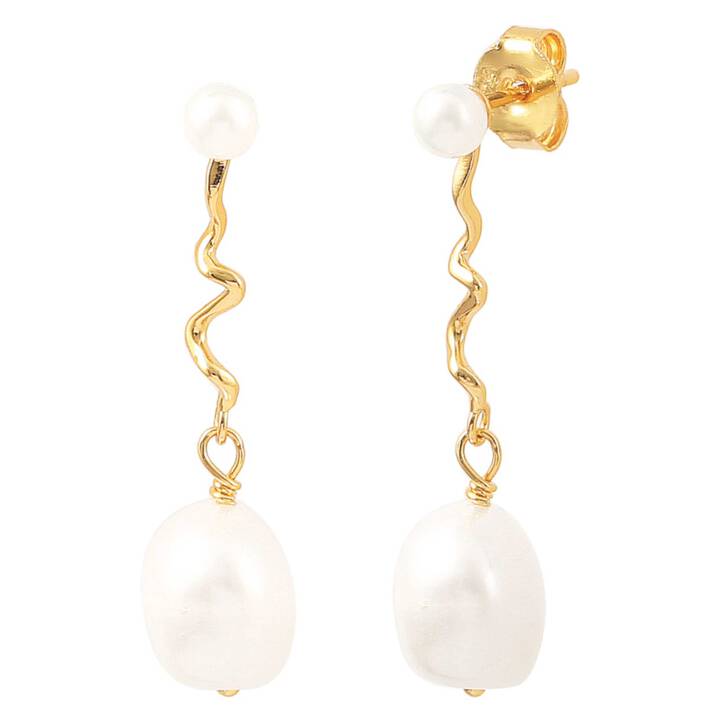 Alva stickers Earrings Gold in the group Earrings / Pearl Earrings at SCANDINAVIAN JEWELRY DESIGN (S08244G)