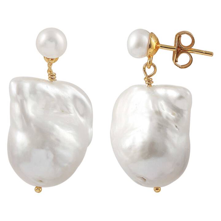 Saga Earrings Gold in the group Earrings / Pearl Earrings at SCANDINAVIAN JEWELRY DESIGN (S08271G)