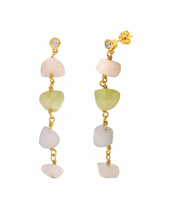 Dusty rainbow earrings in the group Earrings / Gold Earrings at SCANDINAVIAN JEWELRY DESIGN (S08532G)