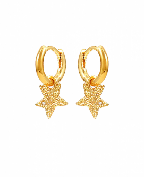 Astra Hoops Earrings Gold in the group Earrings / Gold Earrings at SCANDINAVIAN JEWELRY DESIGN (S08538G)
