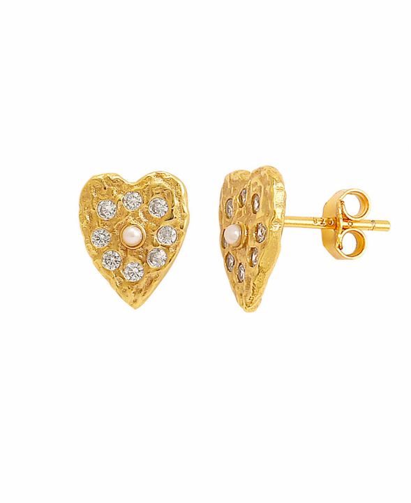 Lucia Earrings Gold in the group Earrings / Pearl Earrings at SCANDINAVIAN JEWELRY DESIGN (S08547G)