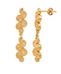 Audrey double earrings Gold in the group Earrings / Gold Earrings at SCANDINAVIAN JEWELRY DESIGN (S08599G)