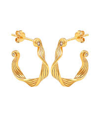 Audrey hoops Gold in the group Earrings / Gold Earrings at SCANDINAVIAN JEWELRY DESIGN (S08601G)