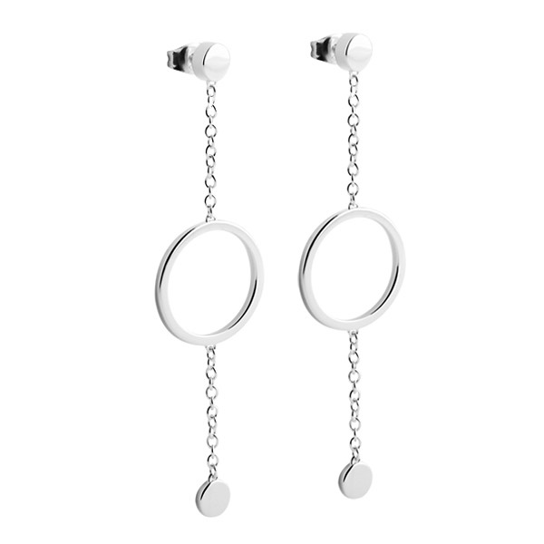 Circle Dot Earring silver in the group Earrings / Silver Earrings at SCANDINAVIAN JEWELRY DESIGN (S092)