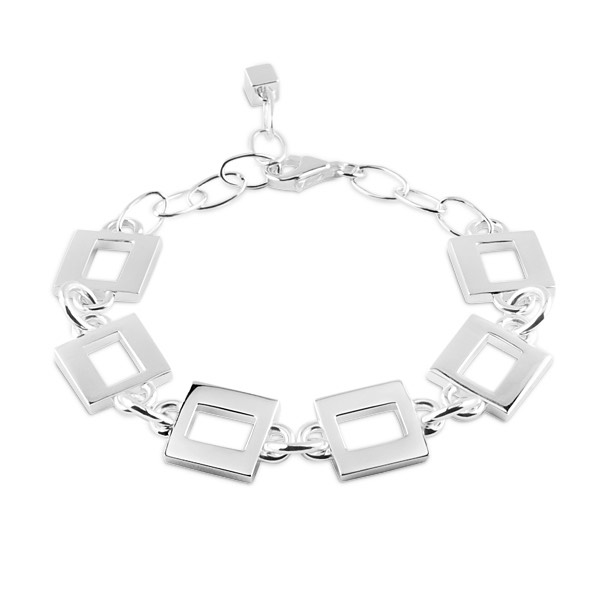Square Rectangle Bracelets silver in the group Last Chance / Bracelets at SCANDINAVIAN JEWELRY DESIGN (S131)
