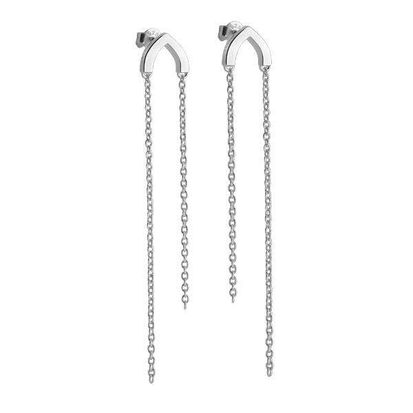 Petal Long Earring silver in the group Earrings / Silver Earrings at SCANDINAVIAN JEWELRY DESIGN (S518)