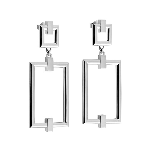 Detail Square Grand Earring silver in the group Earrings / Silver Earrings at SCANDINAVIAN JEWELRY DESIGN (S529)