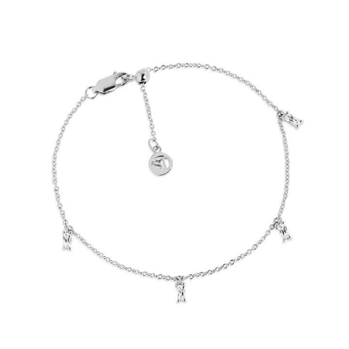 PRINCESS ANKLE CHAIN White Zirkoner (silver) in the group Accessories / Anklet at SCANDINAVIAN JEWELRY DESIGN (SJ-A22029-CZ-SS)