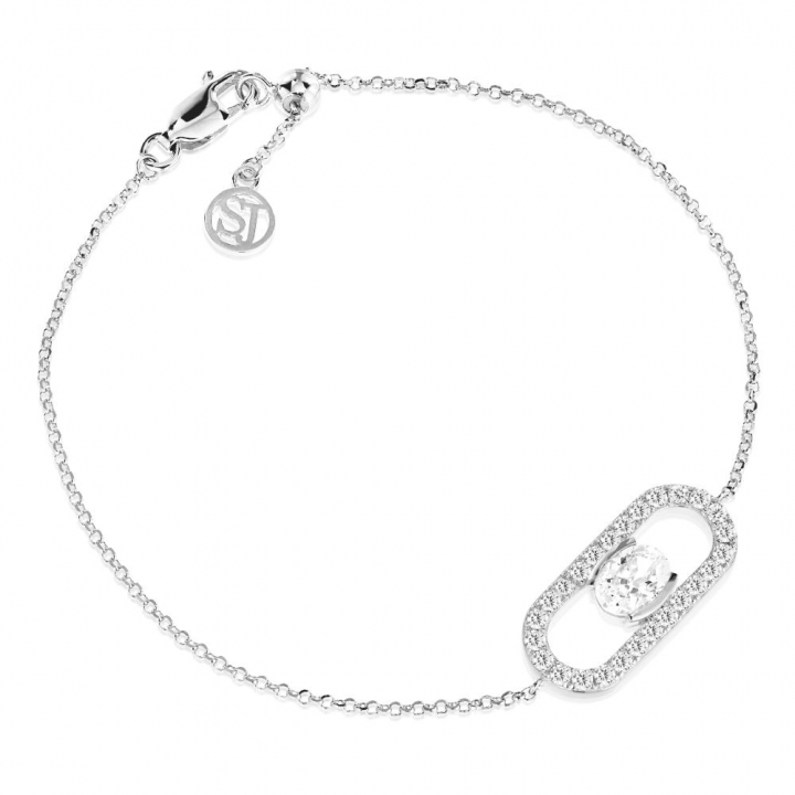 Ellisse Carezza - med vita zirkoner Bracelets in the group Bracelets / Silver Bracelets at SCANDINAVIAN JEWELRY DESIGN (SJ-B2360-CZ)