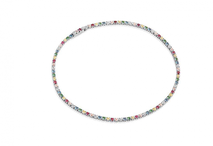 ELLERA Bracelets Multi-coloured Zircons (silver) in the group Necklaces at SCANDINAVIAN JEWELRY DESIGN (SJ-B2869-XCZ)