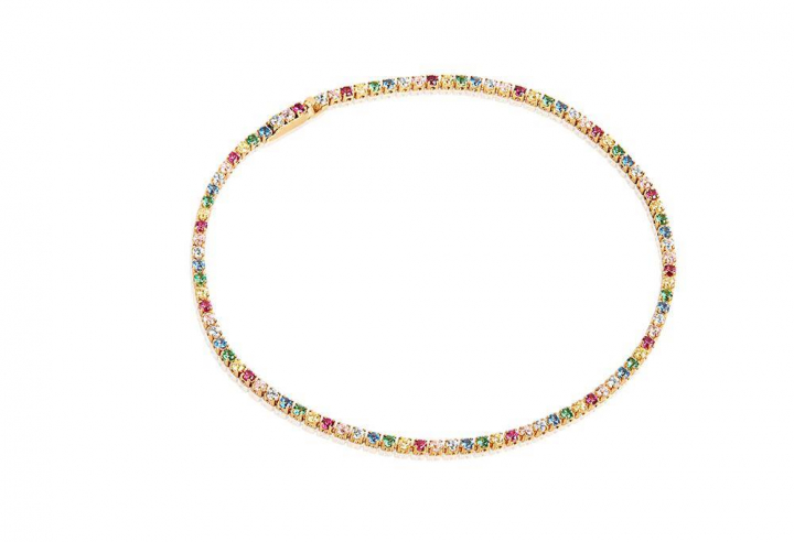 ELLERA Bracelets Multi-coloured Zircons (Gold) in the group Necklaces at SCANDINAVIAN JEWELRY DESIGN (SJ-B2869-XCZYG)