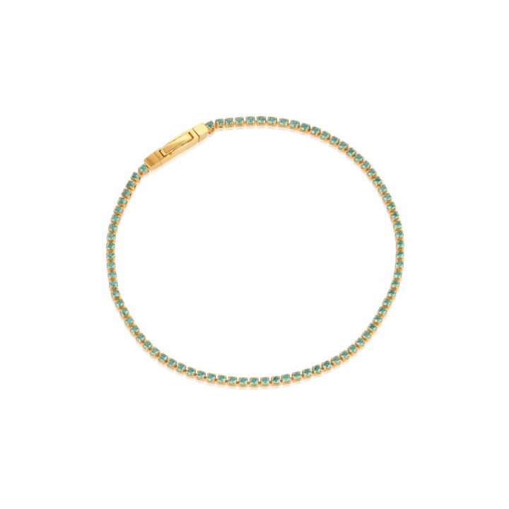 ELLERA BRACELET Turquoise Zircons Gold in the group Bracelets / Gold Bracelets at SCANDINAVIAN JEWELRY DESIGN (SJ-B2869N-TQCZ-YG)