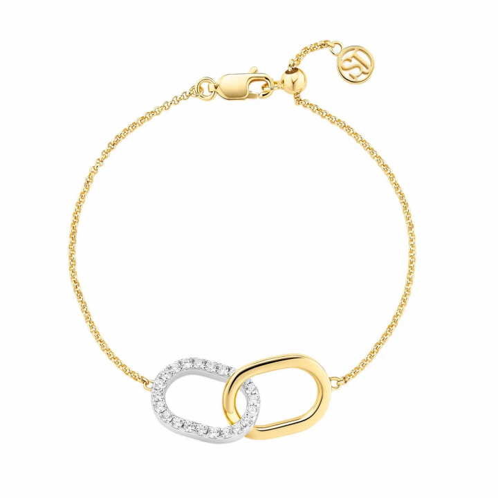 CAPIZZI DUE PICCOLO ARMBAND Gold/Silver in the group Bracelets / Gold Bracelets at SCANDINAVIAN JEWELRY DESIGN (SJ-B42236-CZ-2YG)