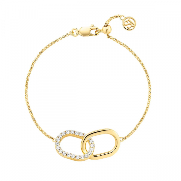 CAPIZZI DUE PICCOLO  in the group Bracelets / Gold Bracelets at SCANDINAVIAN JEWELRY DESIGN (SJ-B42236-CZ-YG)