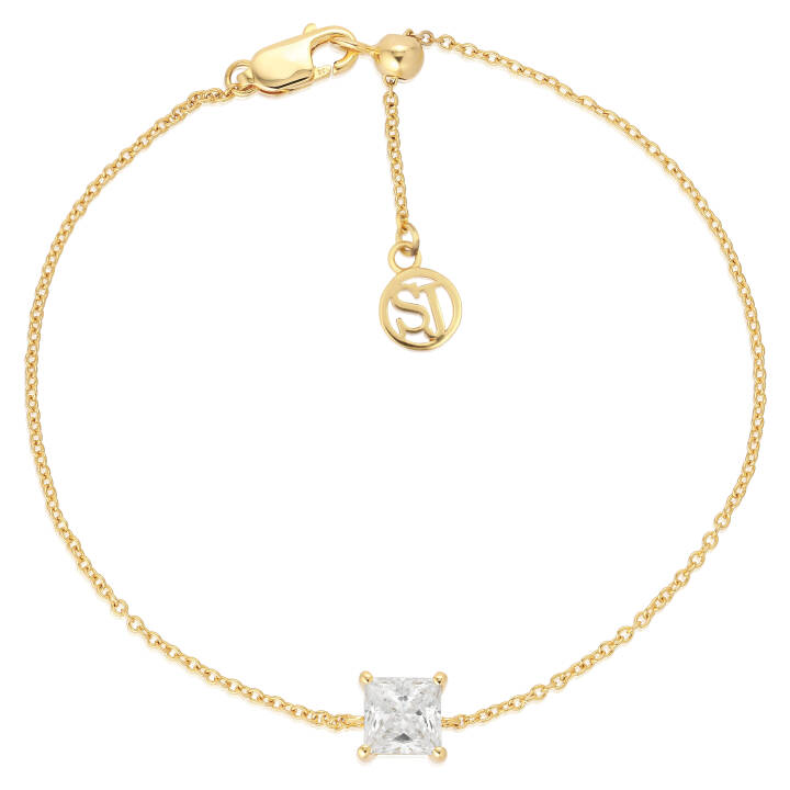 ELLERA QUADRATO Bracelets in the group Bracelets / Gold Bracelets at SCANDINAVIAN JEWELRY DESIGN (SJ-B42274-CZ-YG)
